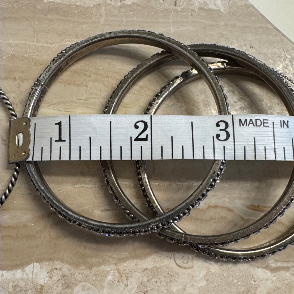 Silver Multi-Style Stackable Bangle Sets - Picture 8 of 10